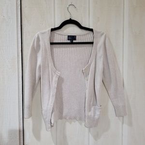 American Eagle Oatmeal Ribbed Cardigan